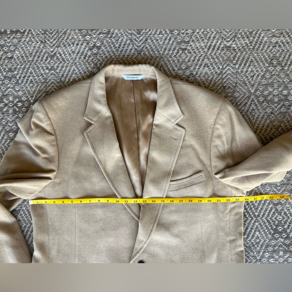 Vintage Mens 100%‎ Camelhair Sports Coat Blazer Leather Buttons Hanny's Arizona - Picture 2 of 9